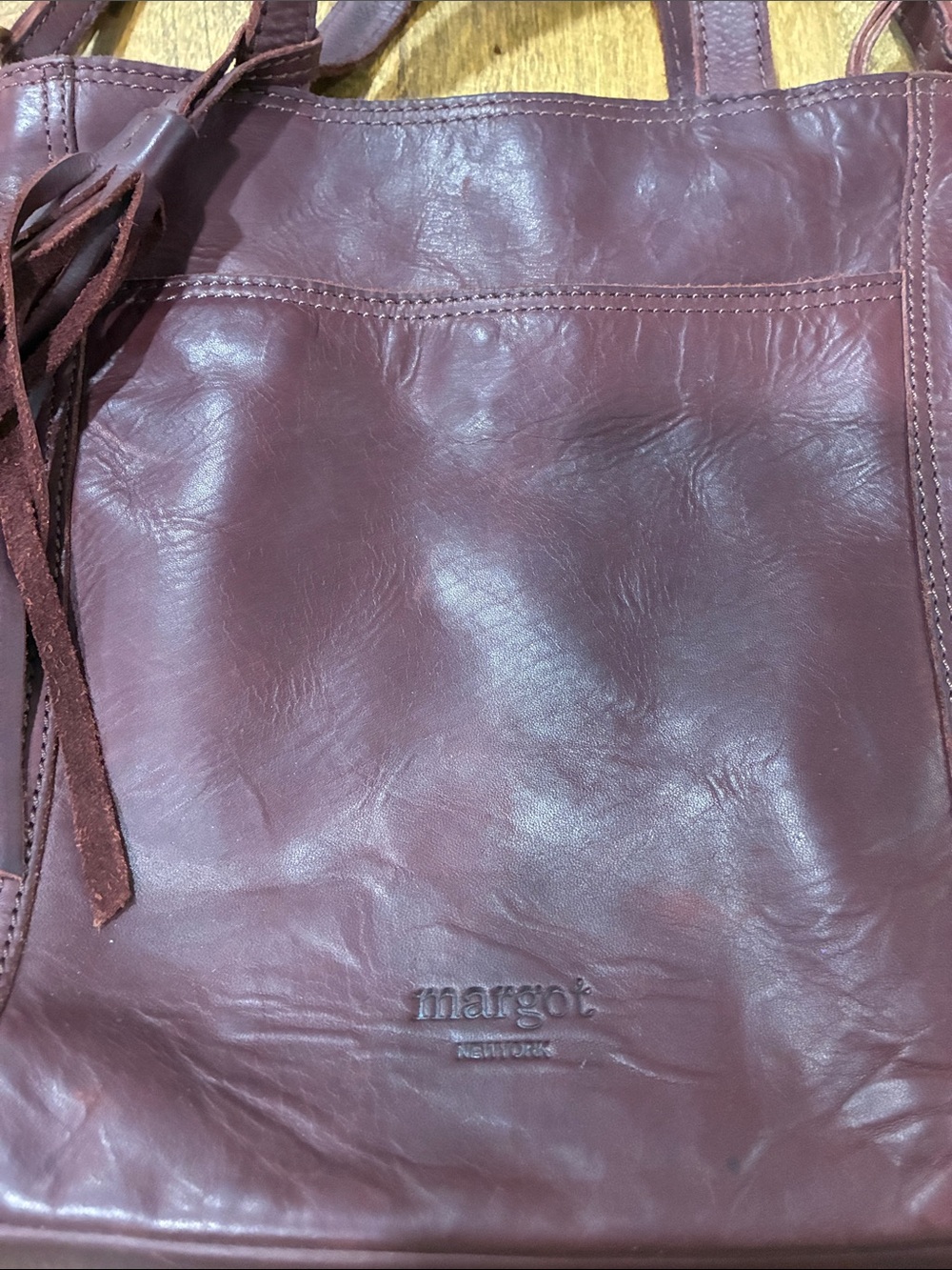 🔥Margot New YorkBurgundy Leather Shoulder Tote